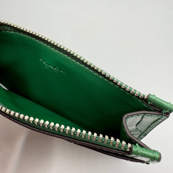 Last 1 ‼️Coach Zip Card Case CW433 Crocodile-embossed leather - Picture 4 of 6
